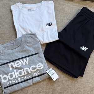 New Balance Athleisure Bundle – 2 Tees + Shorts – NWT (size 10 boys)